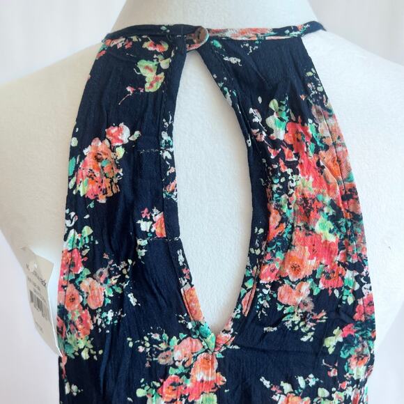 SOCIALITE WOMENS FLORAL PRINT HALTER DRESS FLORAL FLOWY NWT SIZE LARGE - Picture 7 of 12